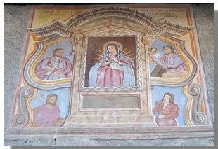 Affresco su una baita in contrada Cavallari. Foto di M. Dei Cas