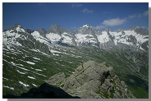 La testata della Val Porcellizzo vista nella discesa dal passo Barbacan sud-est (foto M.Dei Cas)