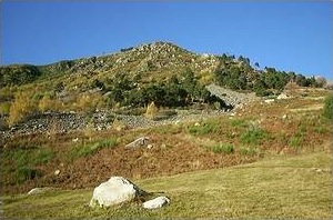 Il dosso del piazzo visto dai prati di Bioggio. Foto di M.  Dei Cas